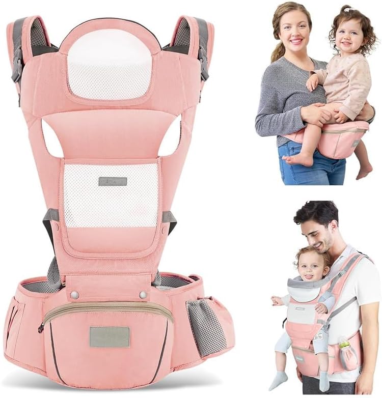 6-in-1 Baby Carrier Baby Strap with Waist Stool-SA2408-183(Sea Gree) Blankets Apricot