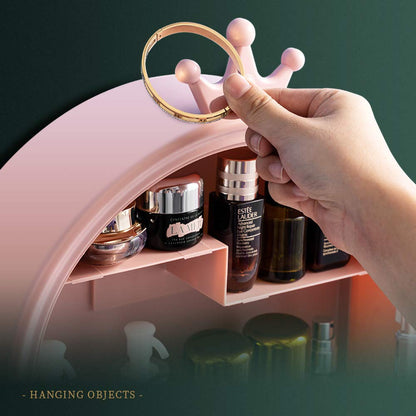 Wall Mounted Makeup Organizer-Pink Cosmetic Organizer Apricot