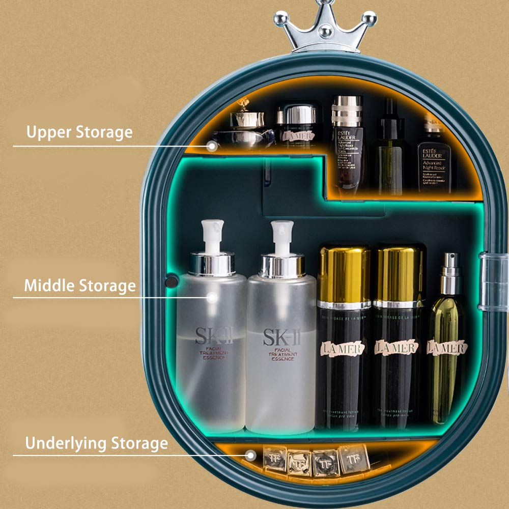 Wall Mounted Makeup Organizer-Green Cosmetic Organizer Apricot