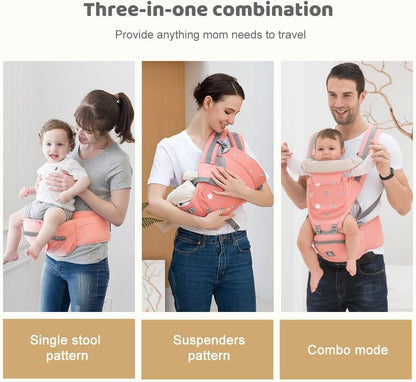 Multifunctional Baby Carrier for Newborn to Toddlers-SA2408-181(PINK) Blankets Apricot