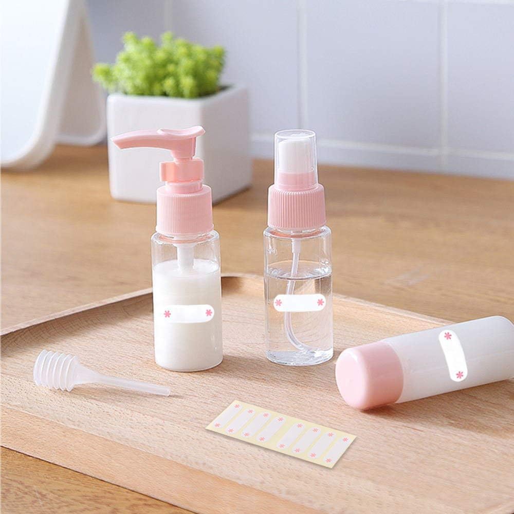 7PCs BPA Free Portable Toiletry Containers Set-(SA2405-178) Cosmetic Pouches Apricot