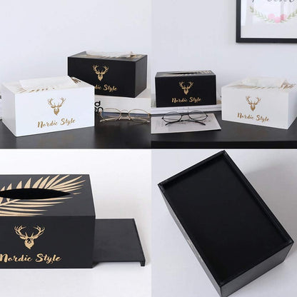 Nordic Style Wooden Tissue Box SA2405-23 Tissue Box Apricot