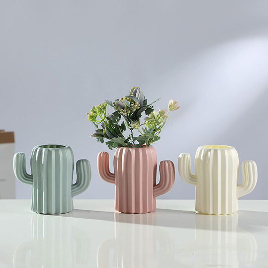 2PCs Nordic Style Vase Container (SA2510-090) Candle Stand Apricot