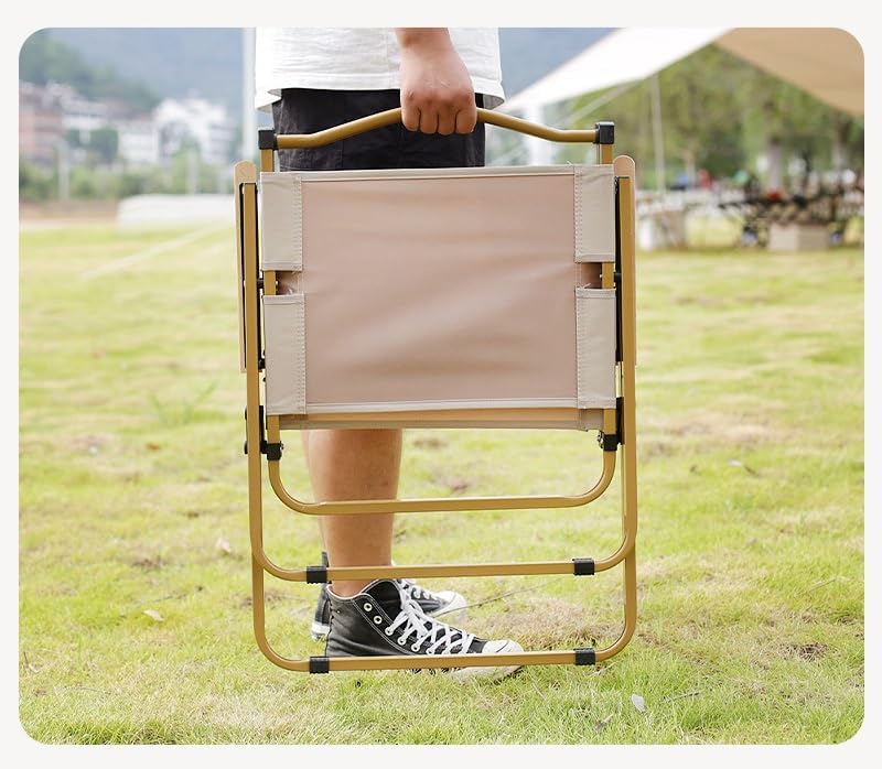 Portable Foldable Chair With Metal Frame(SA2405-145)-Black Apricot