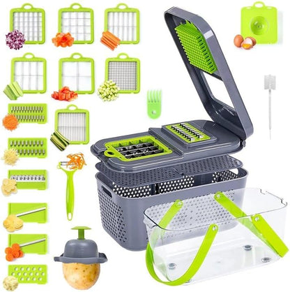 22PCs Multi-functional Food Chopper with Large Container-SA2411-47 Spice and sugar Jar Apricot