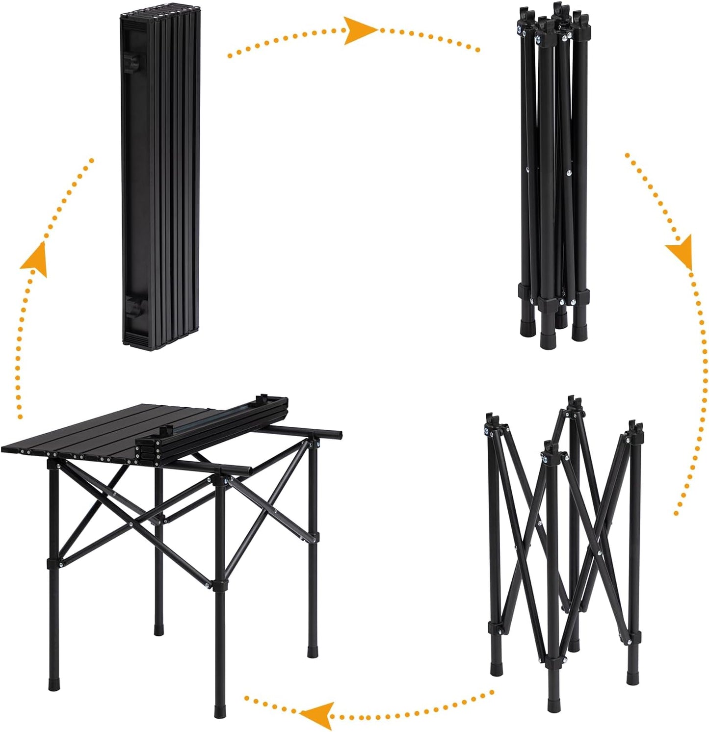 Folding Aluminum Table(SA2405-15)-Black Apricot