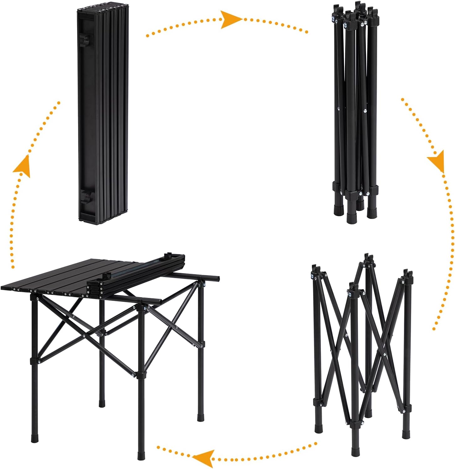 Folding Aluminum Table(SA2405-15)-Black Apricot