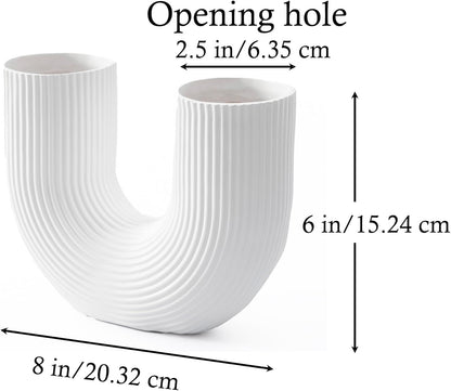 2PCs U-Shaped Boho Style Vase (SA2510-098) Apricot