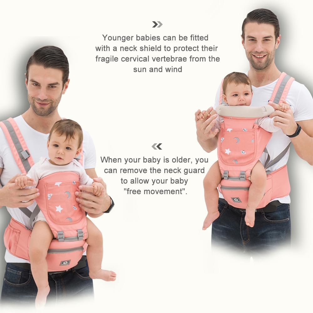 Multifunctional Baby Carrier for Newborn to Toddlers-SA2408-181(PINK) Blankets Apricot
