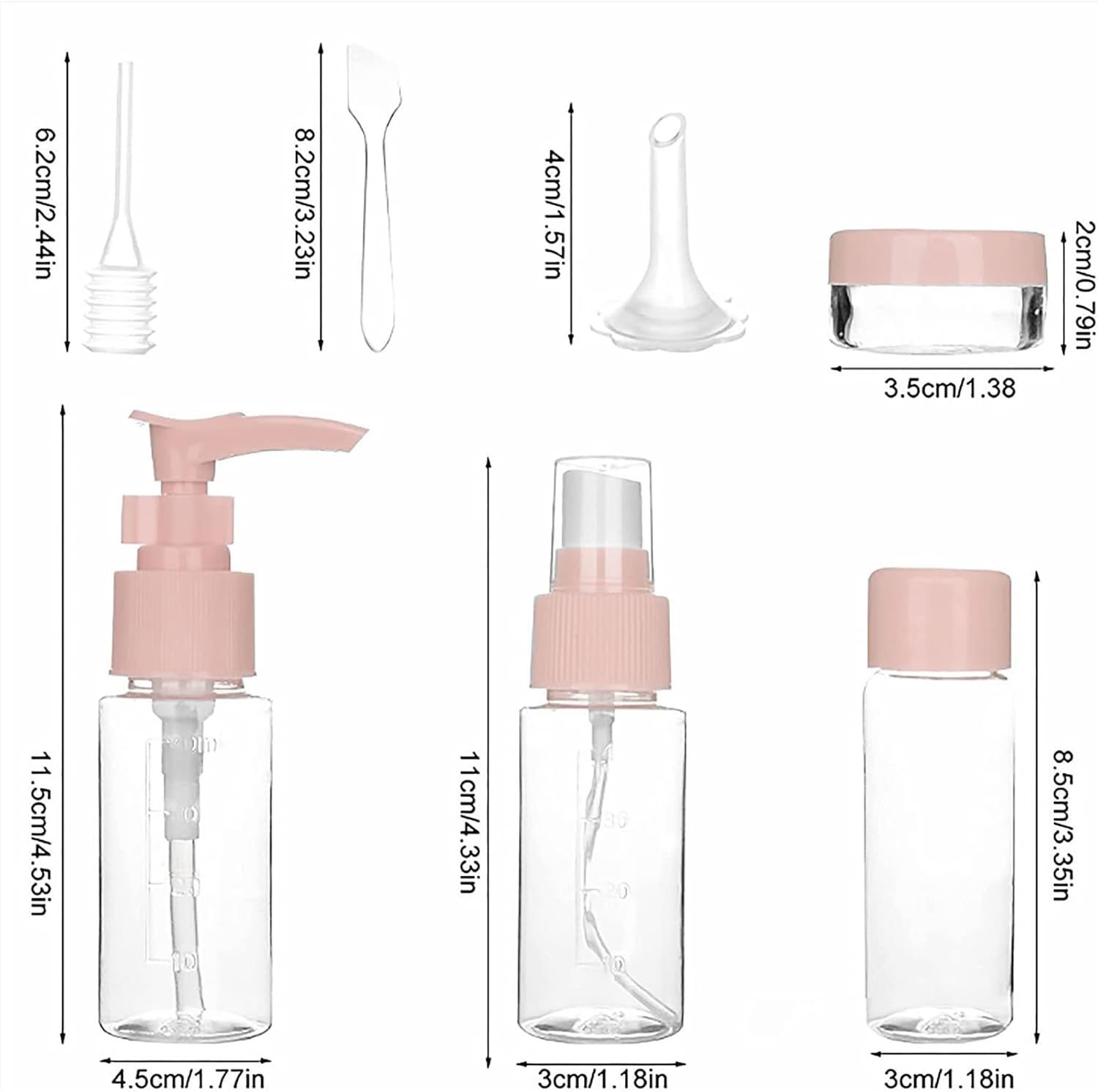 7PCs BPA Free Portable Toiletry Containers Set-(SA2405-178) Cosmetic Pouches Apricot