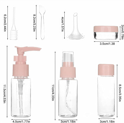 7PCs BPA Free Portable Toiletry Containers Set-(SA2405-178) Cosmetic Pouches Apricot