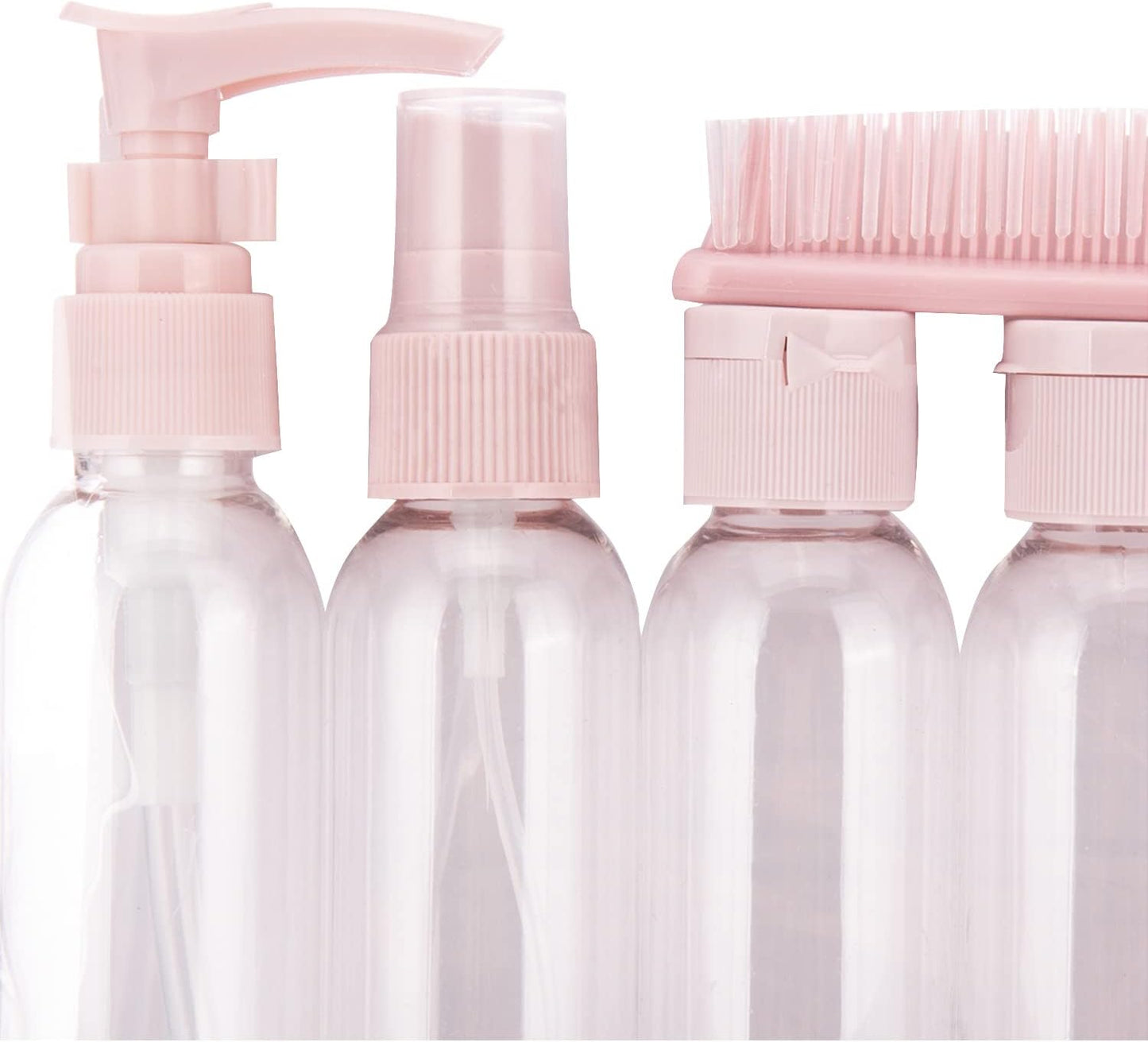10PCs BPA Free Portable Toiletry Containers Set-Pink(SA2405-173) Cosmetic Pouches Apricot