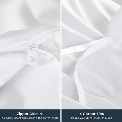 Duvet Cover-White Bed Sheets Apricot