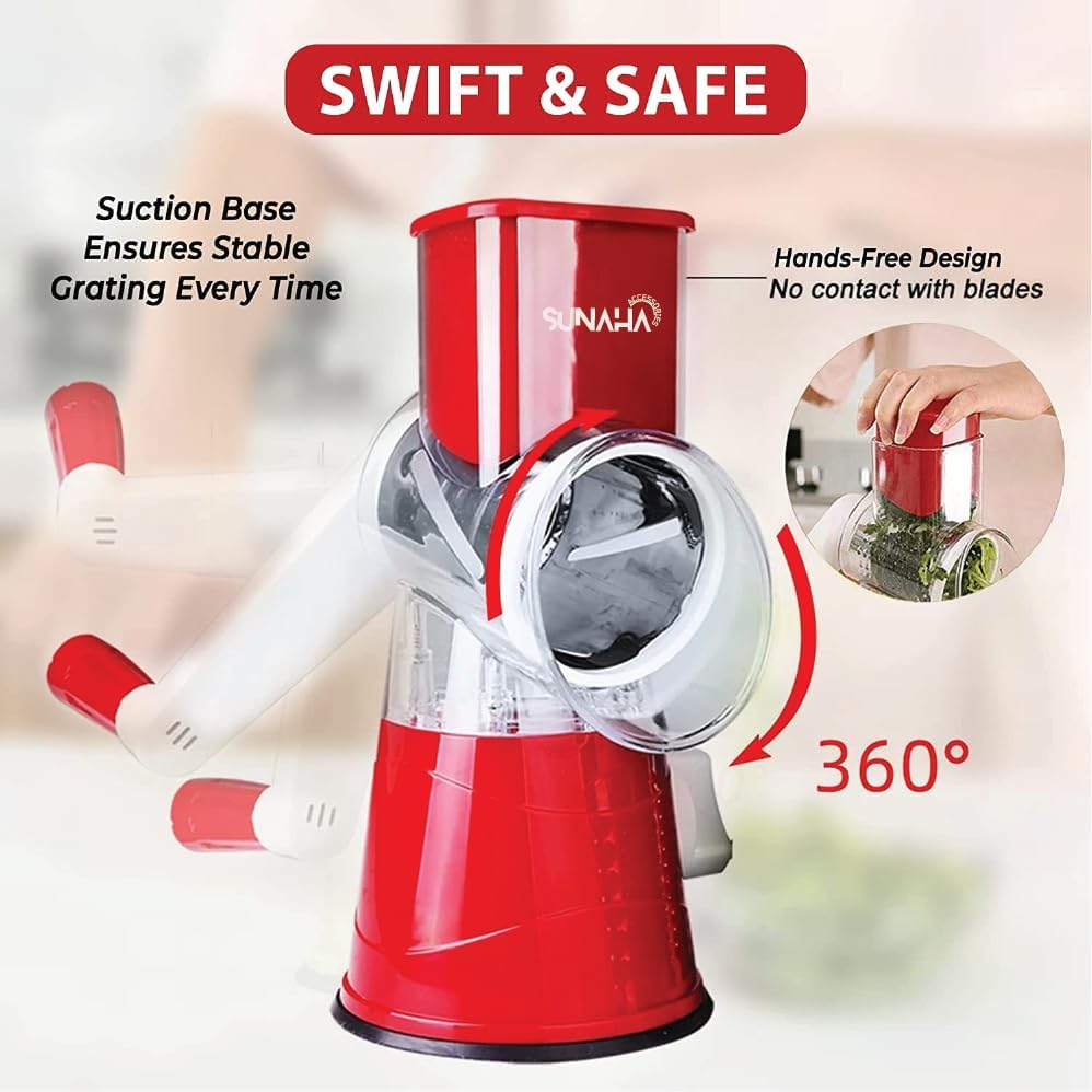 Vegetable Slicer with 3 Interchangeable Blades (SA2510-021)RED Spice and sugar Jar Apricot