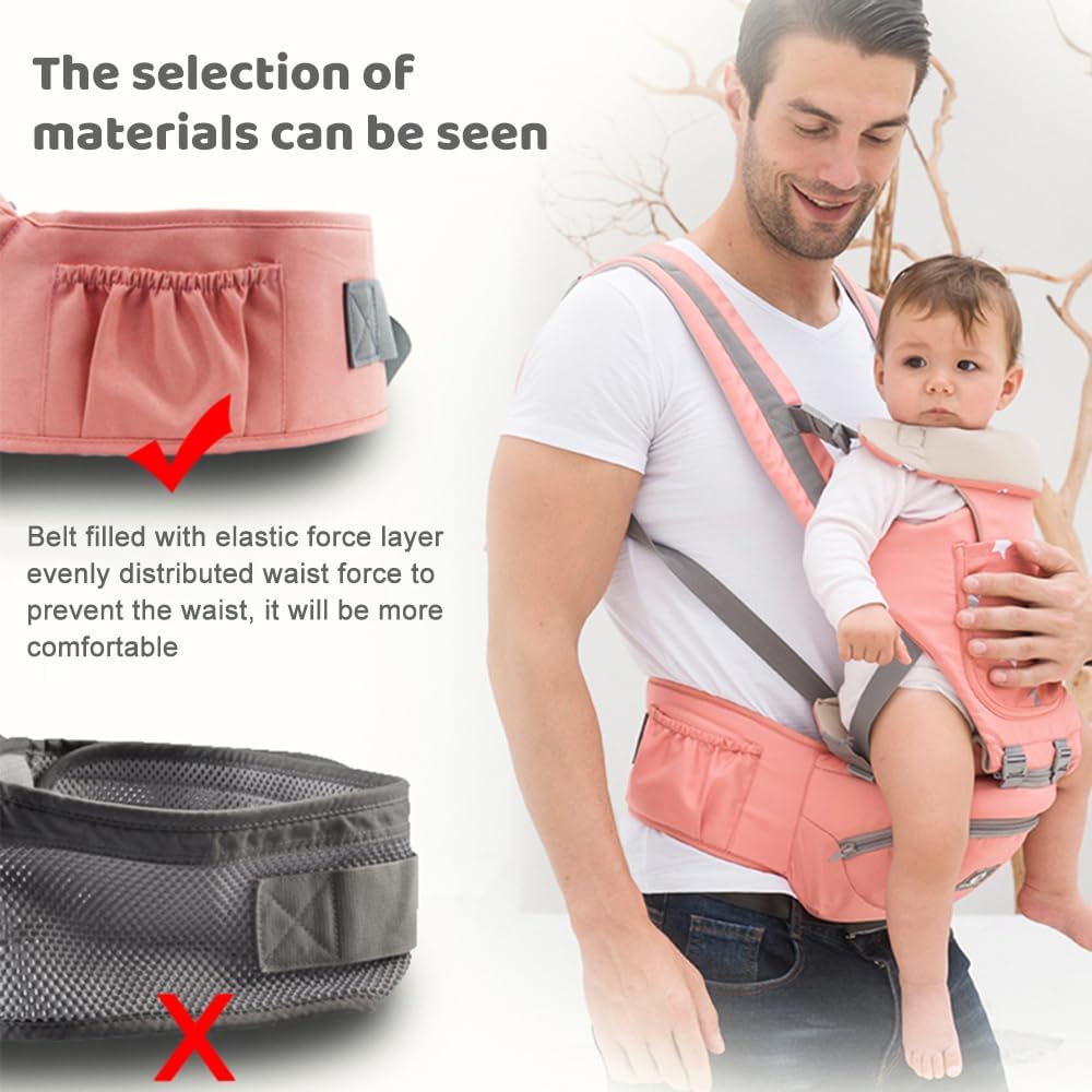 Multifunctional Baby Carrier for Newborn to Toddlers-SA2408-181(PINK) Blankets Apricot