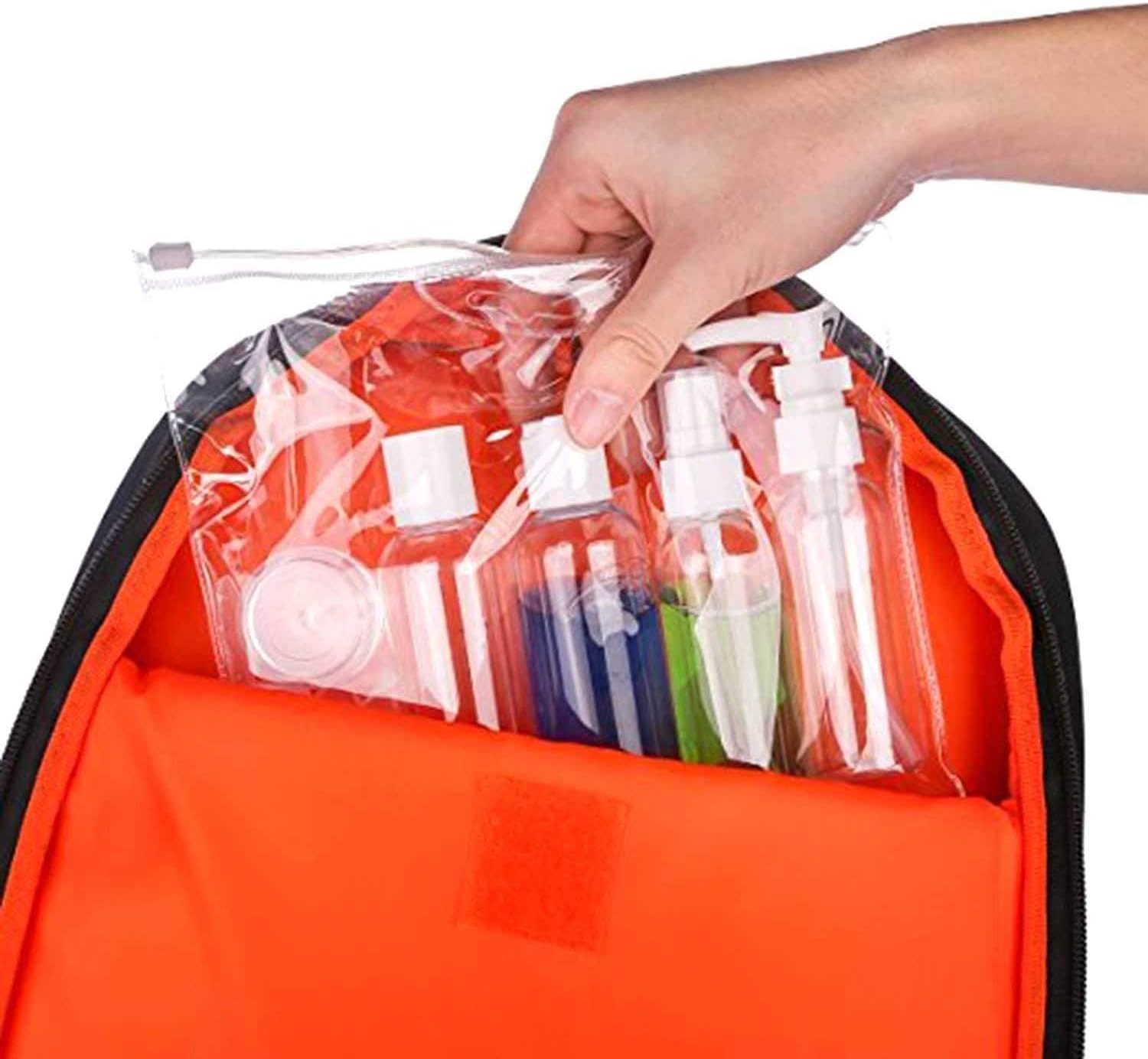 7PCs BPA Free Portable Toiletry Containers Set-(SA2405-171) Cosmetic Pouches Apricot