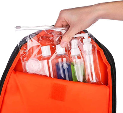 7PCs BPA Free Portable Toiletry Containers Set-(SA2405-171) Cosmetic Pouches Apricot