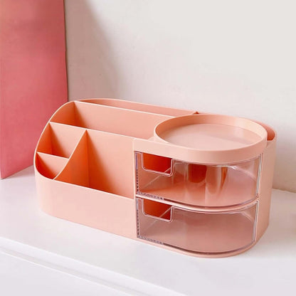 1pc Rotating Cosmetic Organizer-Pink Cosmetic Organizer Apricot