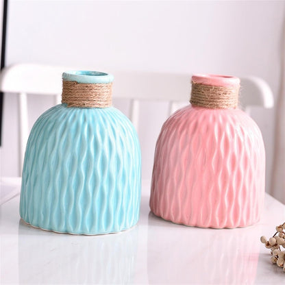 2PCs Nordic Style Vase Container (SA2510-088) Candle Stand Apricot