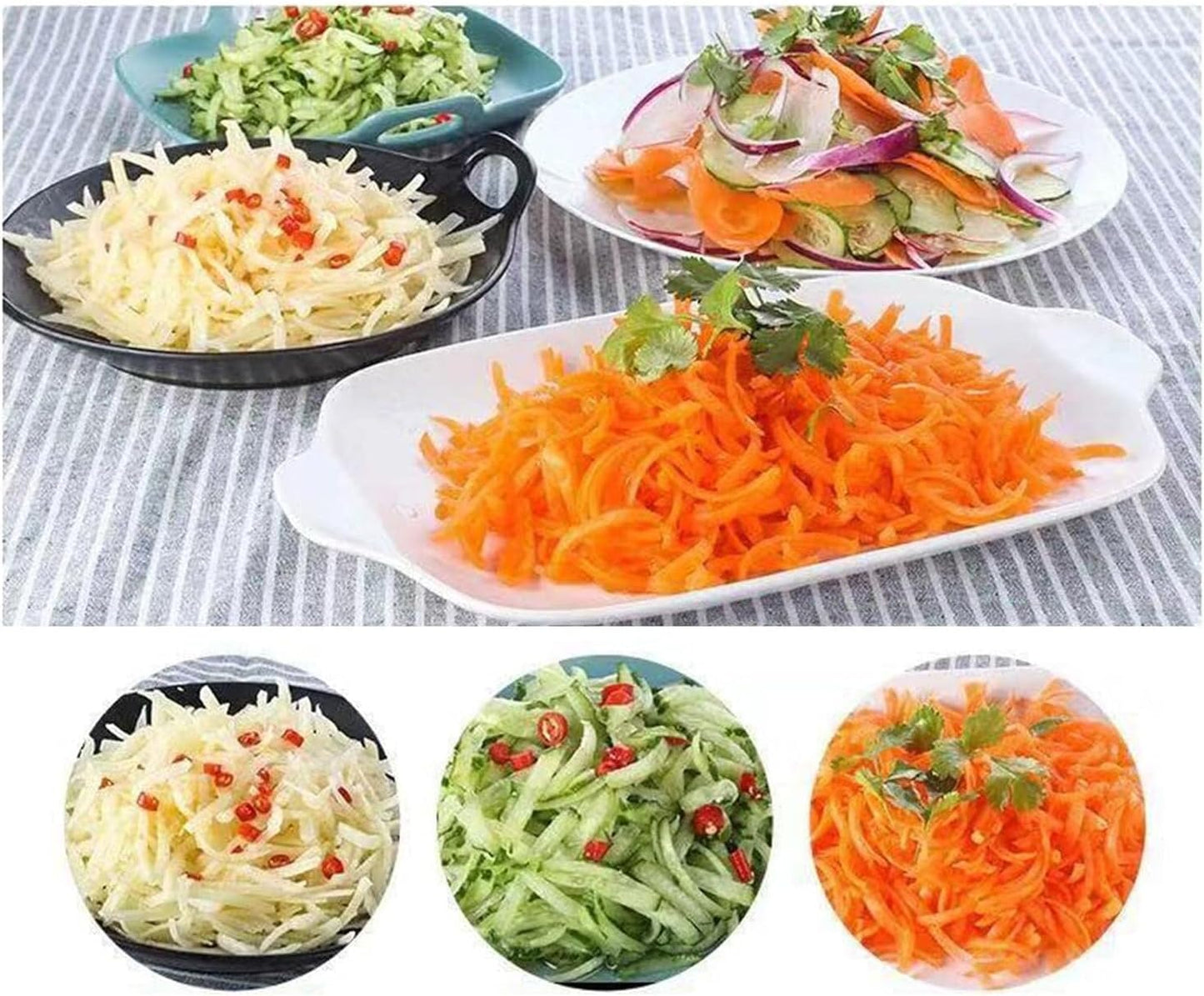 Vegetable Slicer with 3 Interchangeable Blades (SA2510-021)RED Spice and sugar Jar Apricot