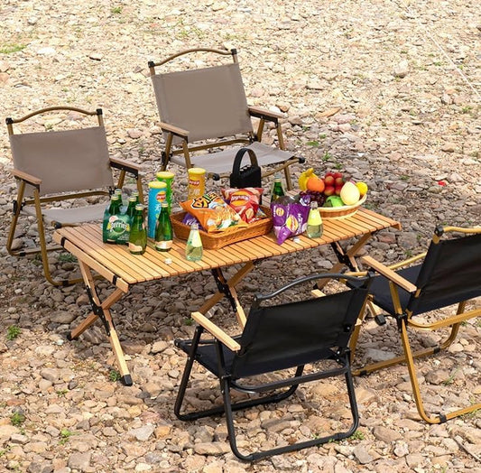 Portable Foldable Chair With Metal Frame(SA2405-145)-Black Apricot