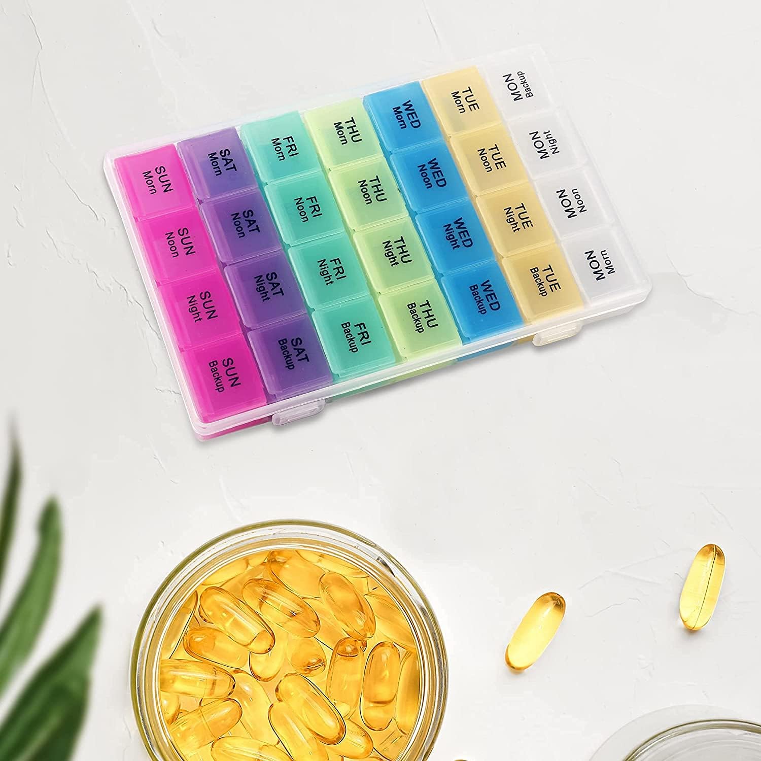 28 Grids Pill Container Pill Box Holder-SA2408-198 Pillboxes Apricot