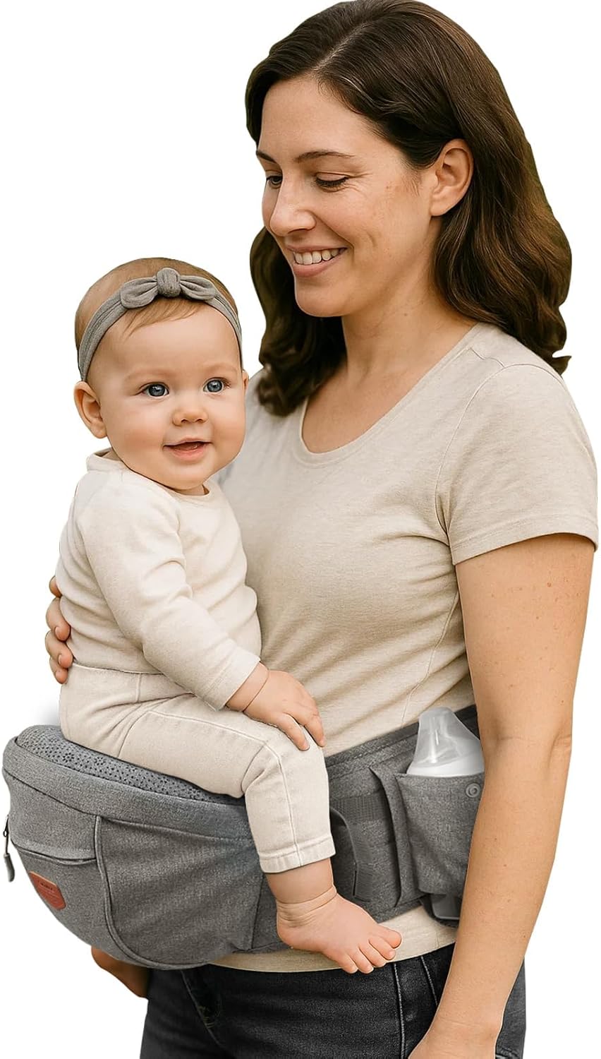 Baby Hip Seat With Adjustable Belt and Pocket-SA2408-182(Grey) Blankets Apricot