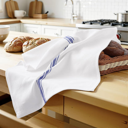 100% Cotton Kitchen Towels & Napkins 6 Pack- BLUE Apricot