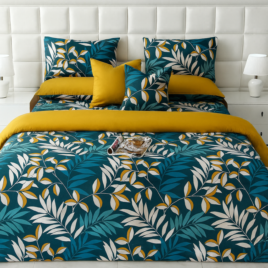 Duvet Cover-Tropicals Bed Sheets Apricot