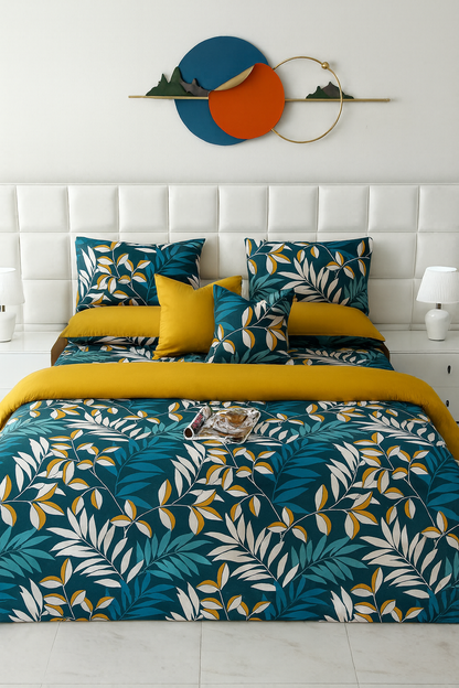 Duvet Cover-Tropicals Bed Sheets Apricot