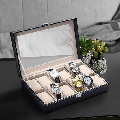 12 Slots Watch Organizer-SA2411-56(Black) Watch box Apricot