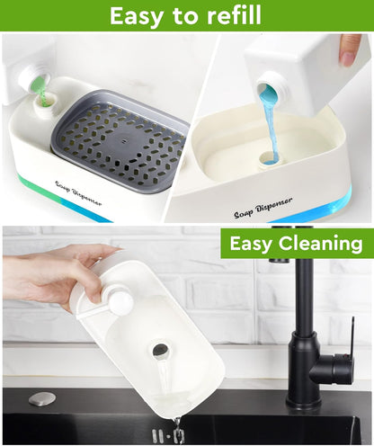 3-in-1 Hand and Dish Soap Dispenser (SA2510-013) cutlery holder Apricot