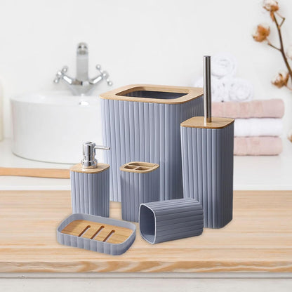 7PCS Bathroom Accessory Set-SA2408-310(Grey) Bathroom Accessory Sets Apricot