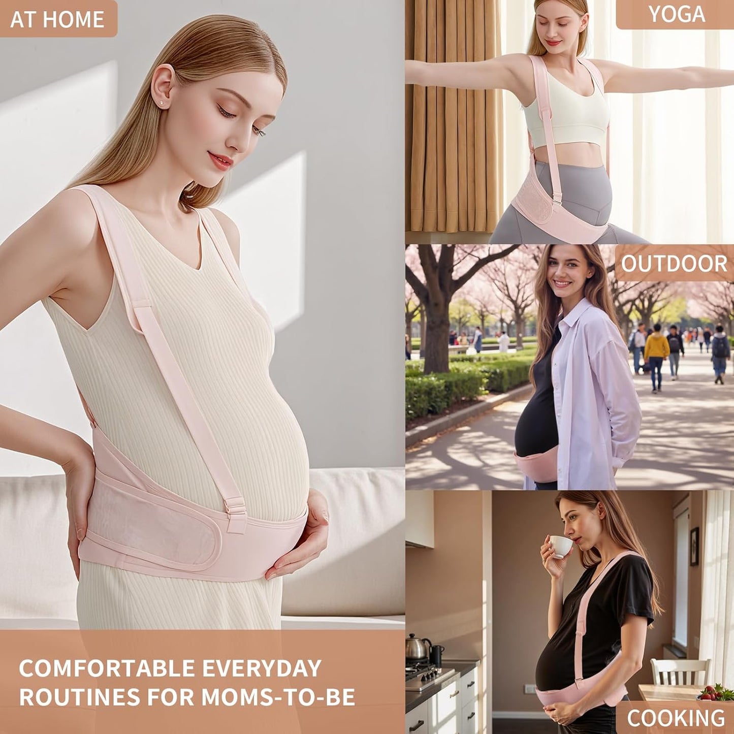 Belly Bands for Pregnant Women With Double Support-SA2411-55(BLACK) Blankets Apricot