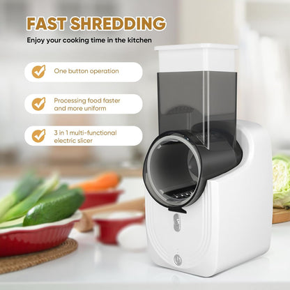 Electric Automatic Multi Grater with 3 Types Slice (SA2510-022) Spice and sugar Jar Apricot