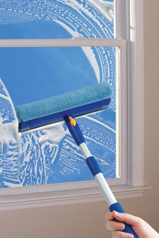 Window & Glass Cleaner With Telescopic Handle & Rubber Squeegee SA2408-115 Glass Cleaner Apricot