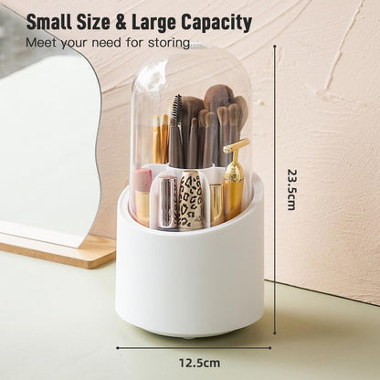 1 Piece 360° Rotating Makeup Brush Holder-SA2408-192 Cosmetic Organizer Apricot