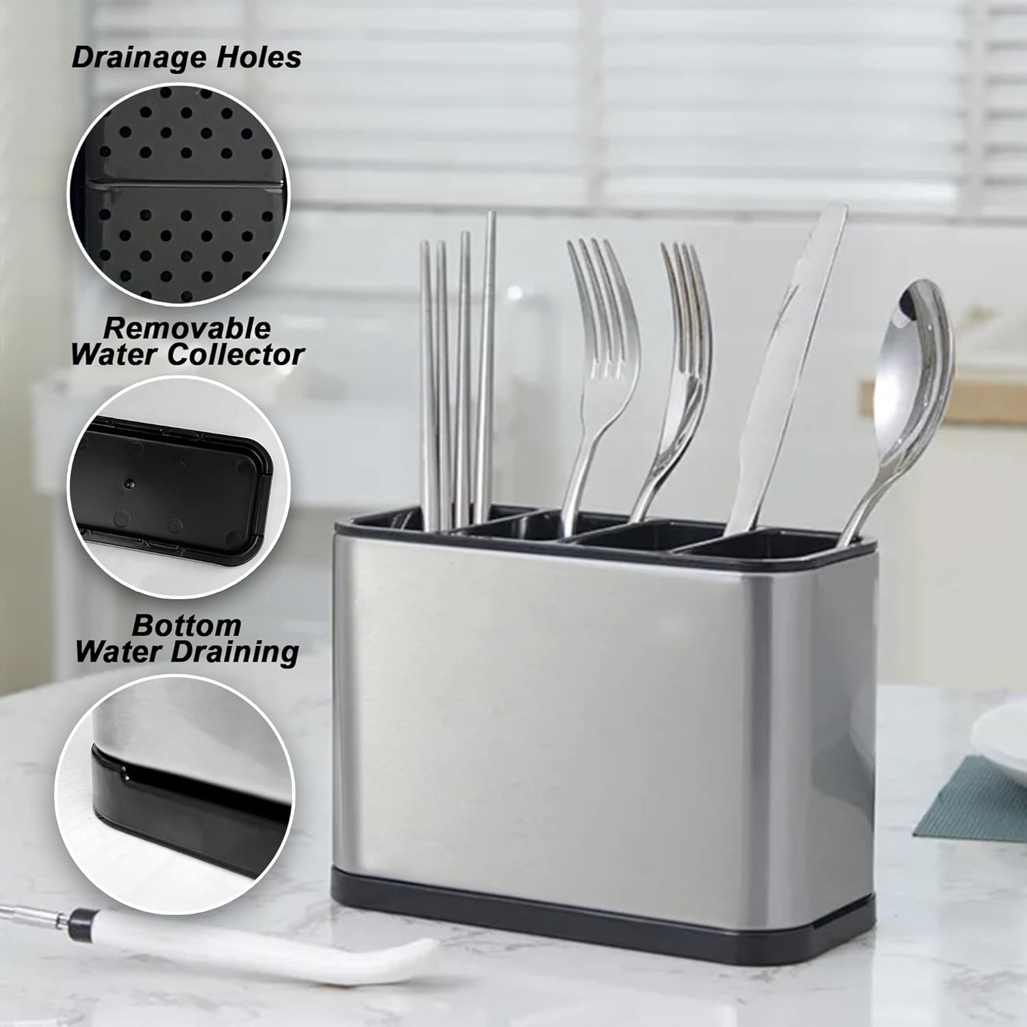 1 PC Cutlery Holder With Drainer SA2411-45 cutlery holder Apricot