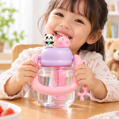 Panda Fruit Infuser Water Bottle with Handle and Charm SA2607-15 (Green)
