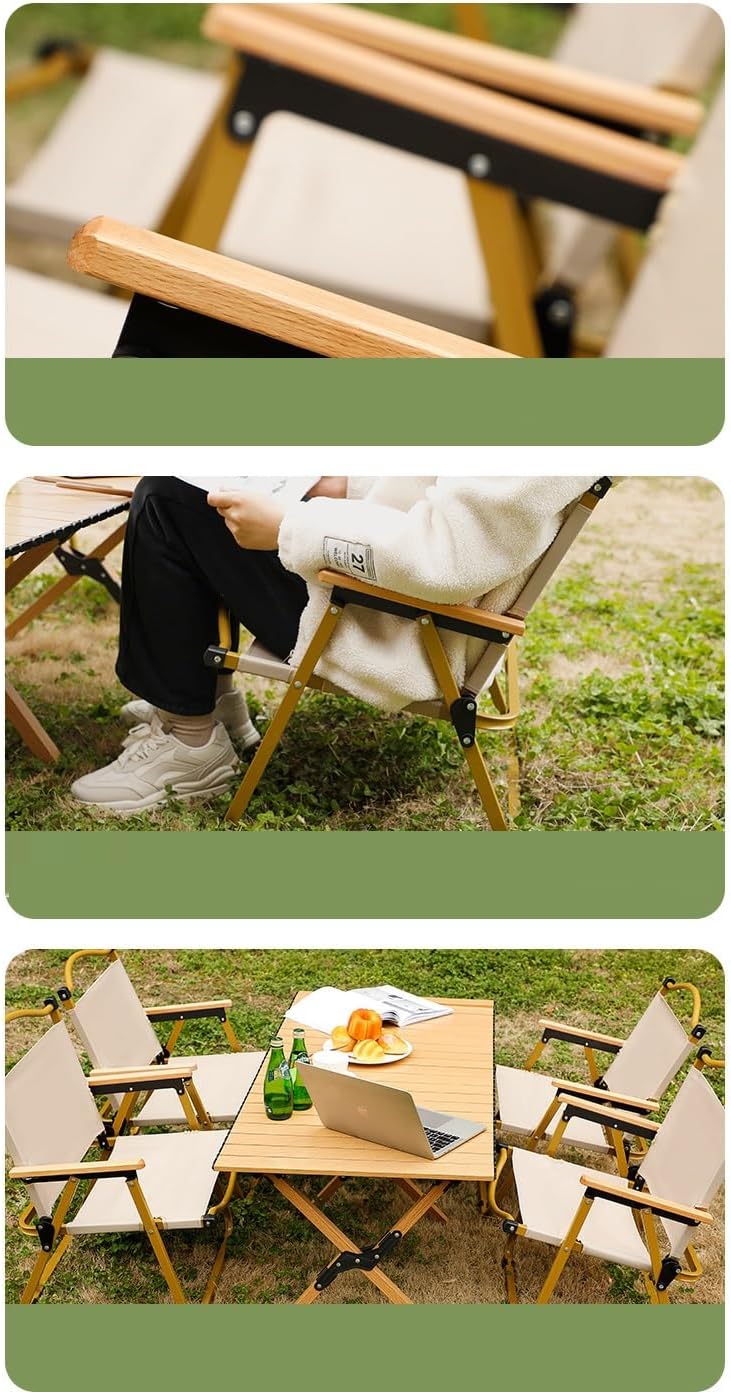 Portable Foldable Chair With Metal Frame(SA2405-144)-Cream Apricot