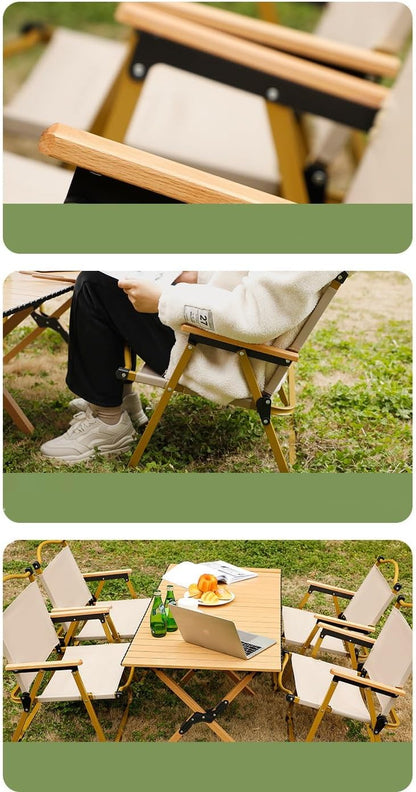 Portable Foldable Chair With Metal Frame(SA2405-144)-Cream Apricot
