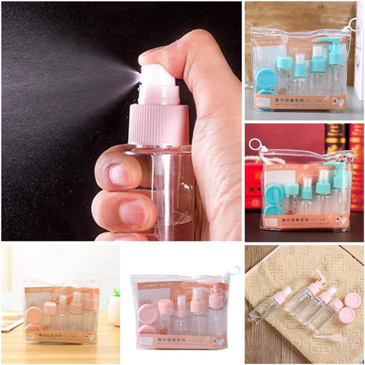 7PCs BPA Free Portable Toiletry Containers Set-(SA2405-171) Cosmetic Pouches Apricot
