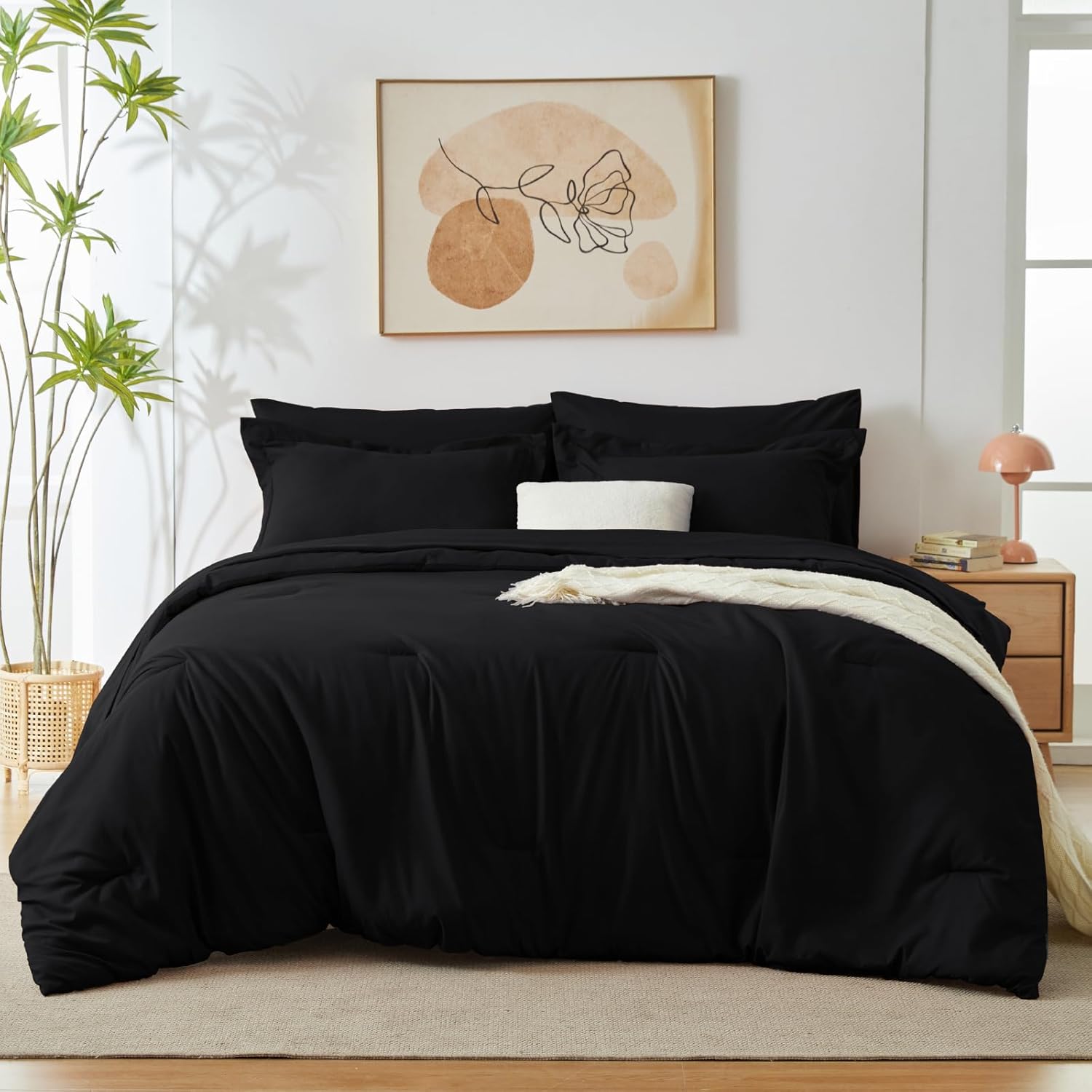Solid Duvet Cover-Black Bed Sheets Apricot