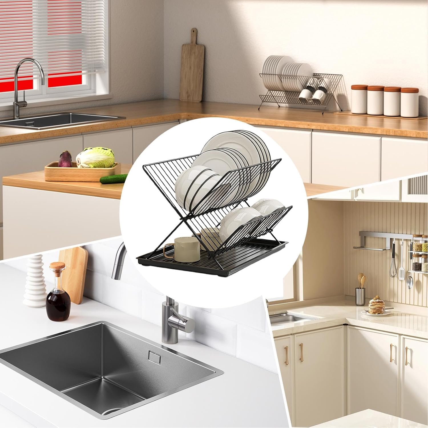 2 Tier Dish Drainers (SA2510-043) Dish Rack Apricot