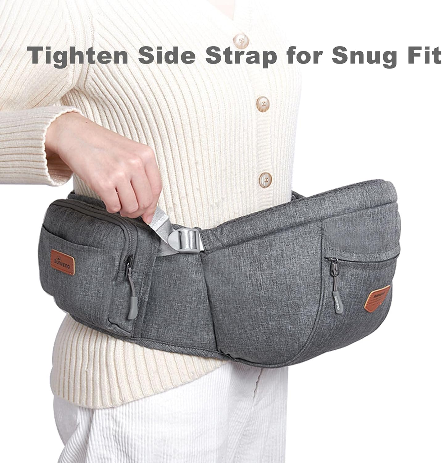 Baby Hip Seat With Adjustable Belt and Pocket-SA2408-182(Grey) Blankets Apricot