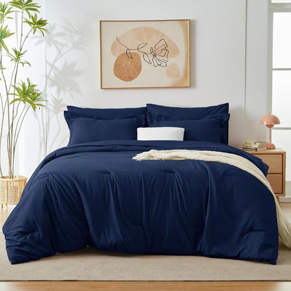Solid Duvet Cover-Navy Blue Bed Sheets Apricot
