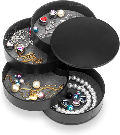 Jewelry Organizer With Mirror-SA2408-191(Black) Cosmetic Organizer Apricot