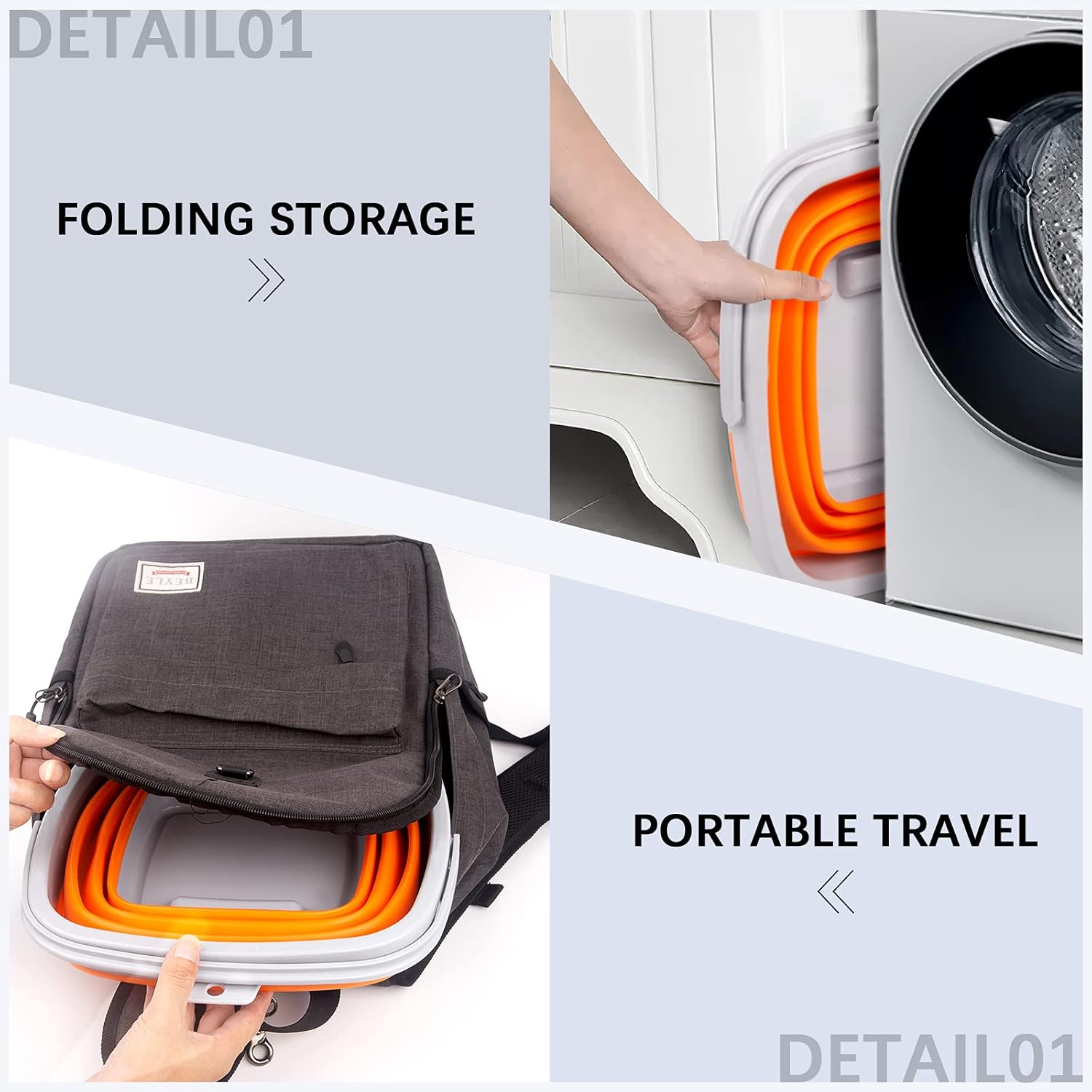 10L Collapsible Water Bucket-SA2411-60(Slush) Apricot