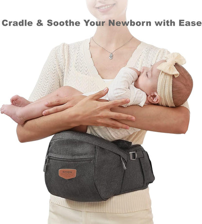 Baby Hip Seat With Adjustable Belt and Pocket-SA2408-182(Grey) Blankets Apricot