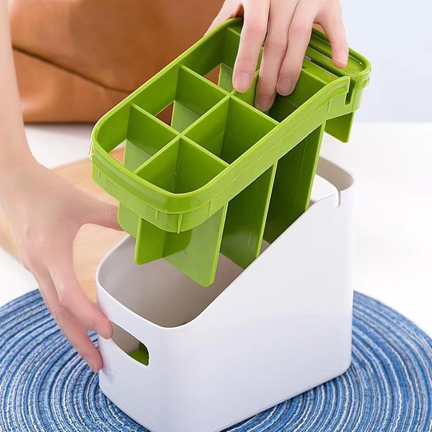 Multipurpose Kitchen Utensil Holder-SA2411-43 cutlery holder Apricot